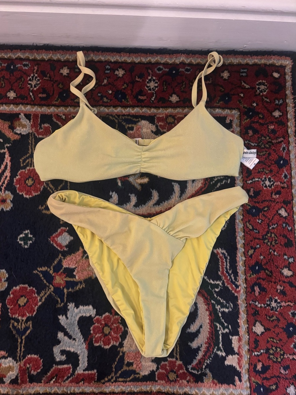 Dippin daisys medium lime lurex bikini set